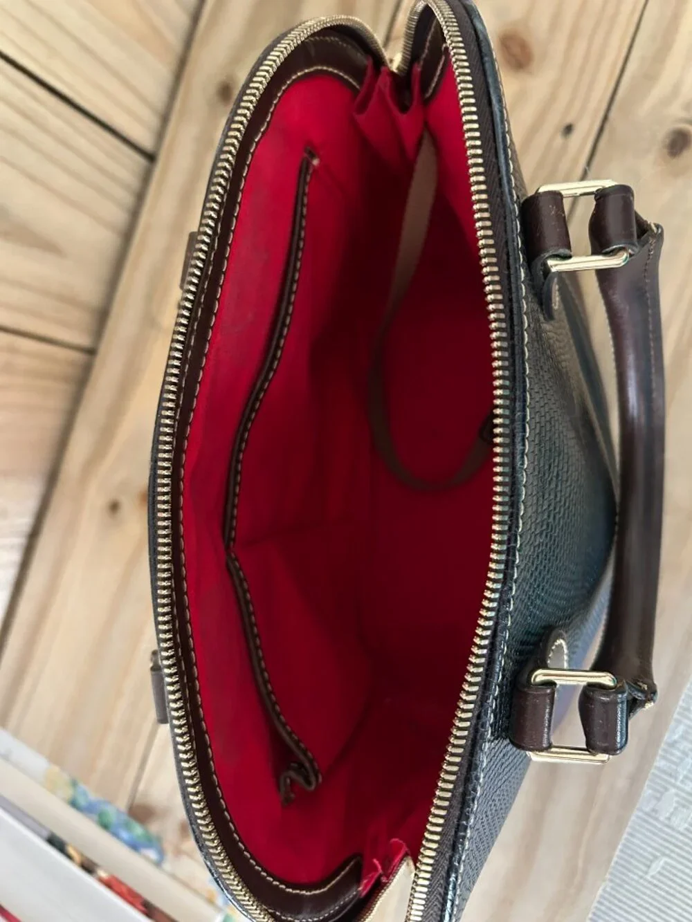 Dooney & Bourke Lizard Embossed Leather Domed Satchel Handbag